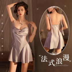 【情趣內(nèi)衣】霏慕法式含胸墊蕩領(lǐng)緞面睡裙7827